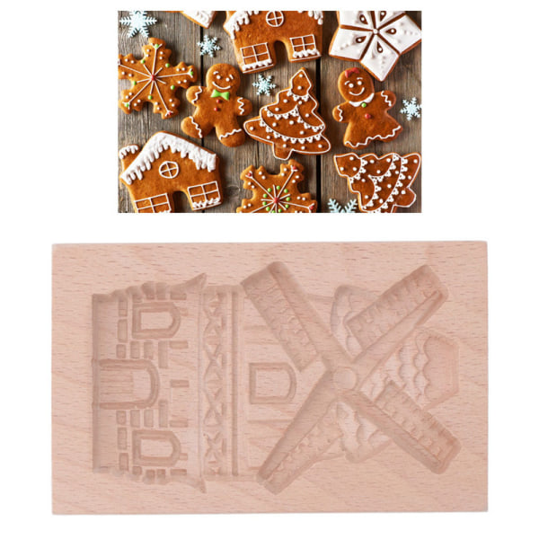 【Lixiang Store】 Genanvendelige vaskbare småkageforme i bøgetræ til køkkenbagning