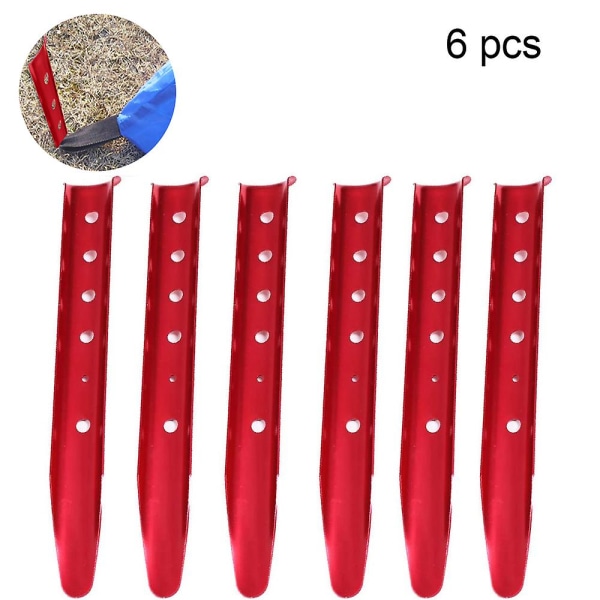 Snow And Sand Tent Stakes Pegs - Aluminum Tent Pegs Tent Nails Red