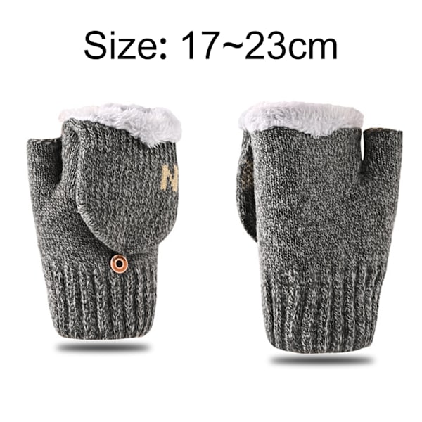 Varme Vinter Vanter Strikket Flip Konvertible Fingerløse Polar Fleece Vanter