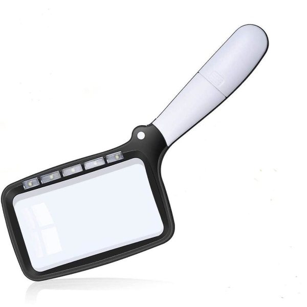 Rectangular Magnifying Glass Foldable Handheld 5 Led Magnifier