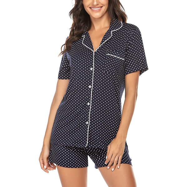 Pajamas Set Short Sleeve Sleepwear Womens Button Down Nightwear Soft Pj Lounge Sets CMK