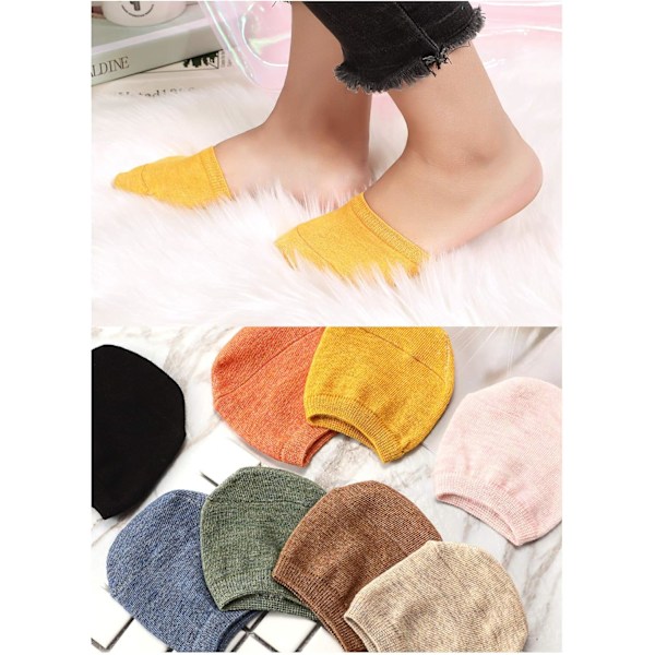 8 Par Toe Topper Liner Half Socks Sömlösa damstrumpor