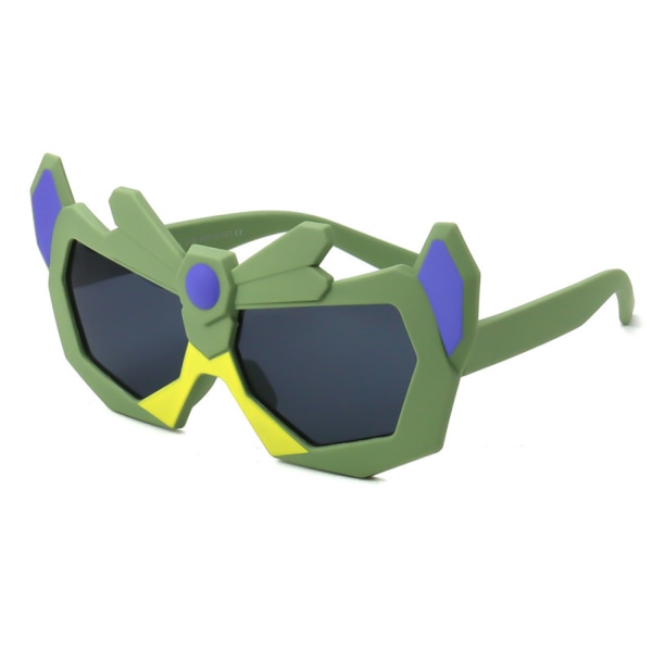 Barnsolglasögon Tecknad Polariserade barnglasögon Solskyddsspegel UV-skydd Barnglasögon---supermangrön