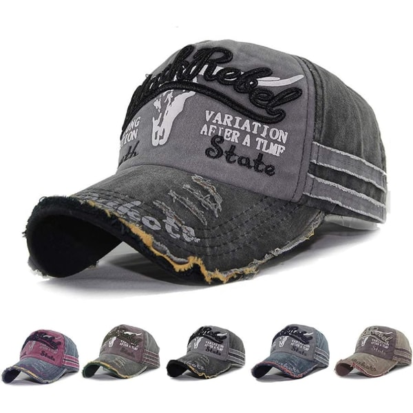 Cap cap Vintage cap i bomull Unisex Distressed Snapback Trucker Hat A