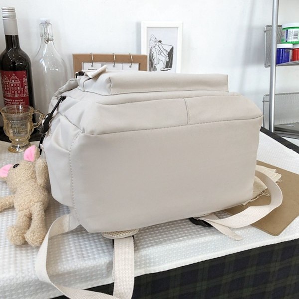 Vedenkestävä nylon-reppu kouluun beige