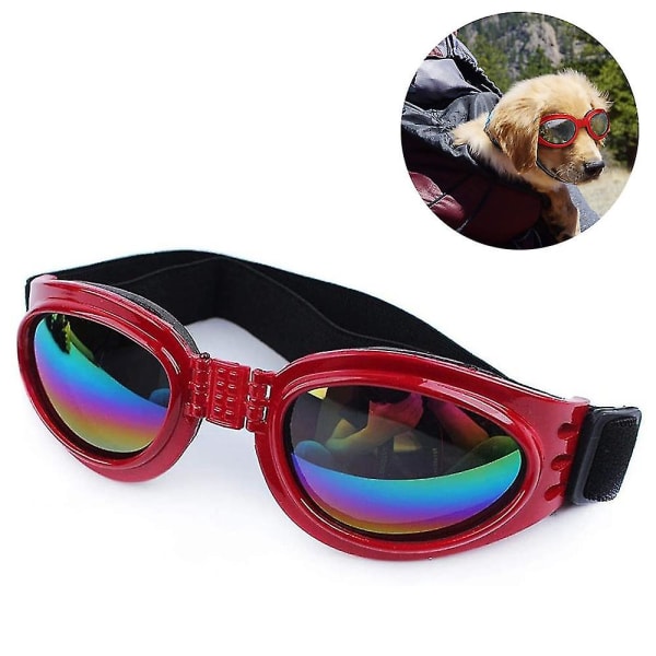 Kjæledyr solbriller med stropp, hund Uv briller Hake stropp Justerbar