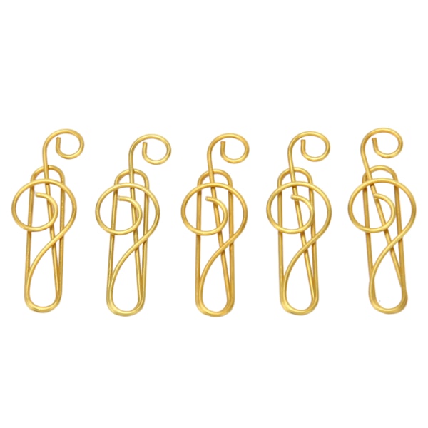 100 stk. Fancy Music Note Style Papirclips i Anti-Slip Metalæske - Søde Papirclips til Notesbøger, Scrapbøger og Bogmærker i Guld Farve