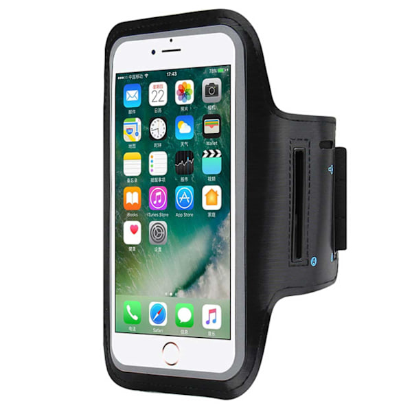 Universalt 6,8\" Sportsarmbånd Treningsarmbånd for Mobiltelefon svart black one size