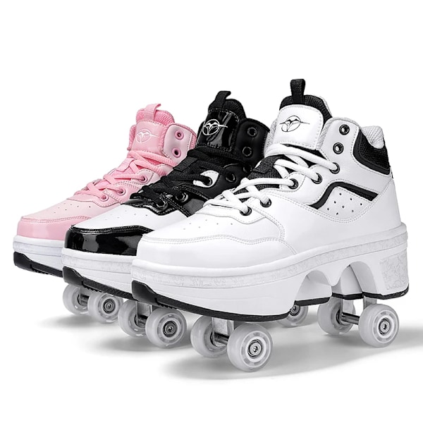 Unisex Ungdoms Deformasjons Skøyte Sko Fire Hjul Runder Med Rulleskøyter Sko Casual Sneakers Deform Rullesko multi multi 39 Foot length24.5cm
