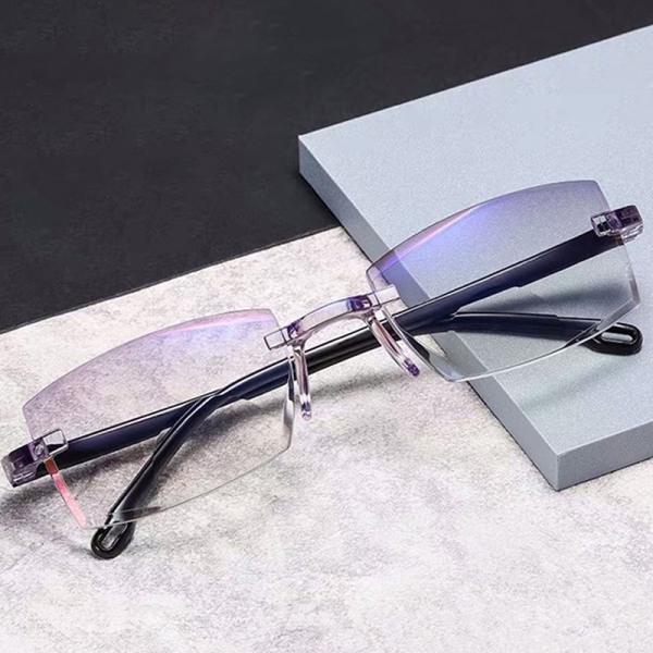 Båglösa läsglasögon Anti Blue Light Bifocal Långt Nära 1(100°)
