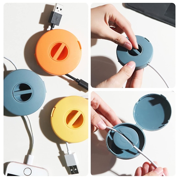 4 stk. Kabeloprulere, Kompakt Organizer orange