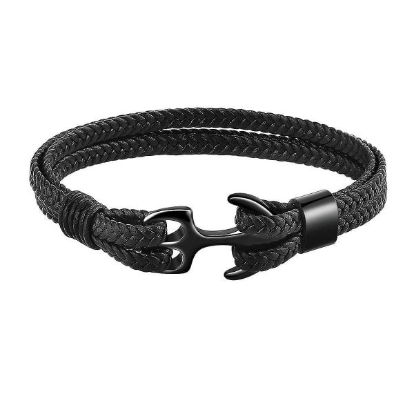 Bracelet Cowhide Leather Wrap Bracelet,Anchor Cuff Bracelet