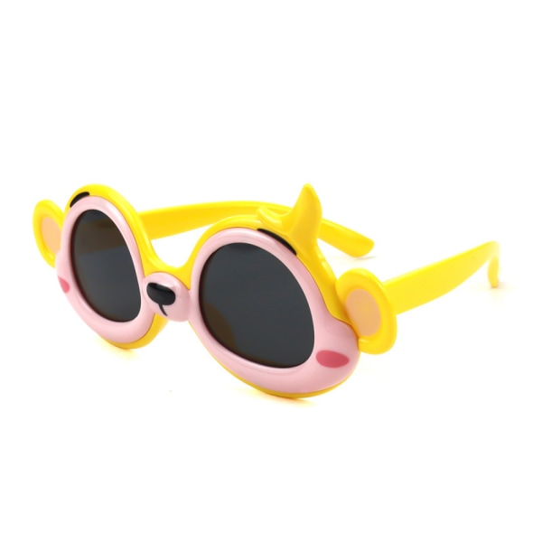 Barnsolglasögon Tecknad Polarisert Barnglasögon Solbeskyttelse Spegel UV-beskyttelse Barnglasögon----liten apa gul