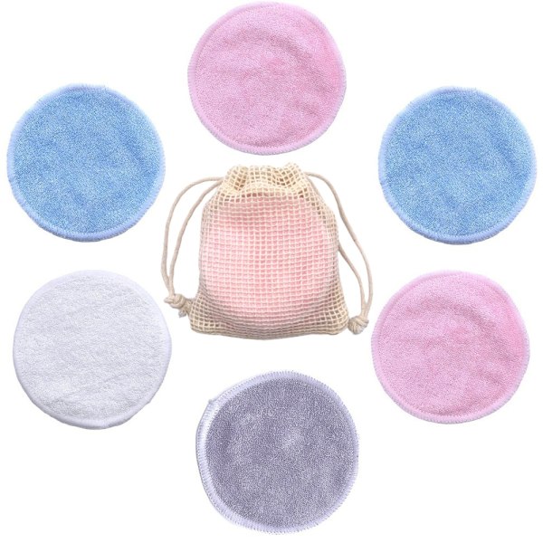 10st tvättbara runda kuddar Makeup Remover Pads