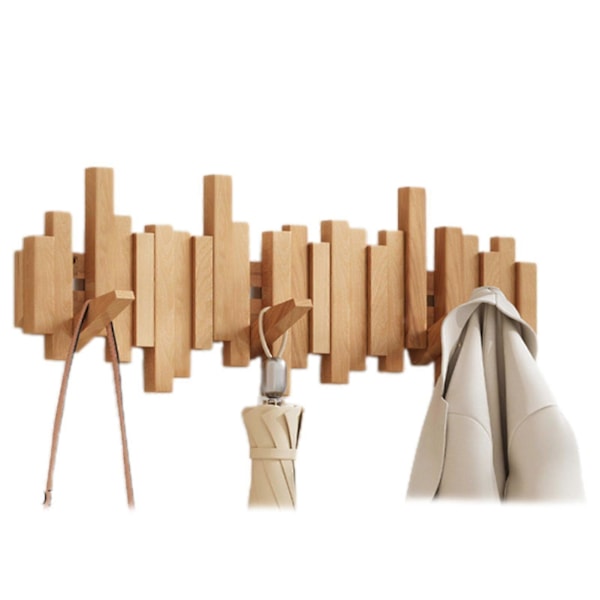 Trä Piano Klädställ Väggmonterat Klädställ Multifunktionell Vikbar Hängare Estetisk Rum Dekoration Beech Beech 8 Hooks