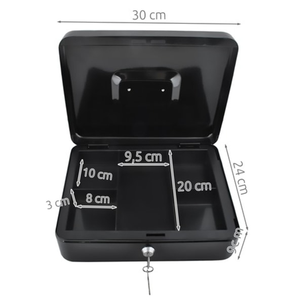 Pengekasse - 30x24x9cm Black Svart