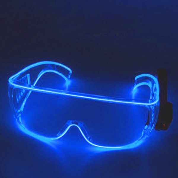 Genomskinliga LED-glasögon Neonljusande glasögon Light Up Glasögon för Cosplay Rave Festivaler Halloween Barer Klubbar Fester