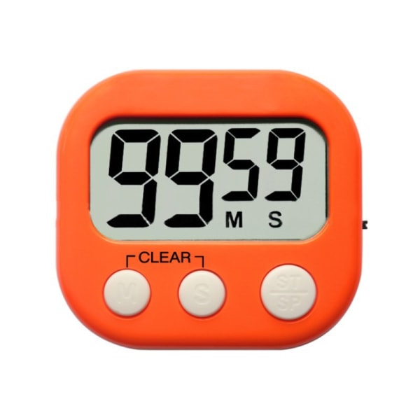 2stk Digital Kjøkken Timer Magnetisk Backing Stand Cooking Timer Orange