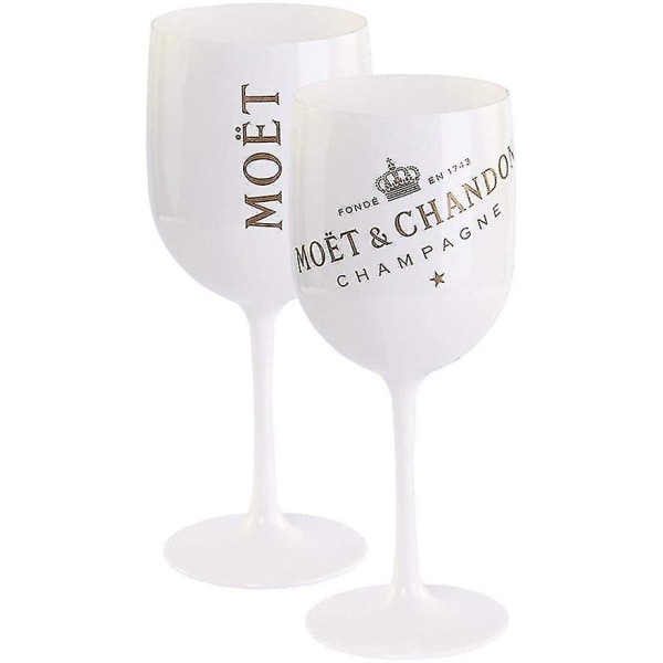 2kpl Plastic Wine Party White Champagne Moet Glass