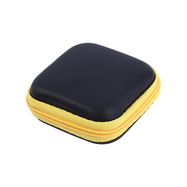 【Tricor butik】 Opbevaringspose i hård boks med lynlås til SD TF-korthøretelefoner Yellow