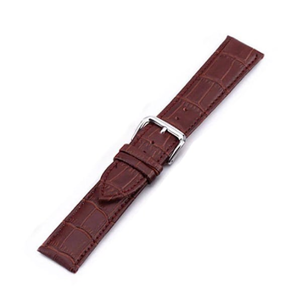 Klockarmband i läder 18 mm - Olika färger Dark brown Mörkbrun