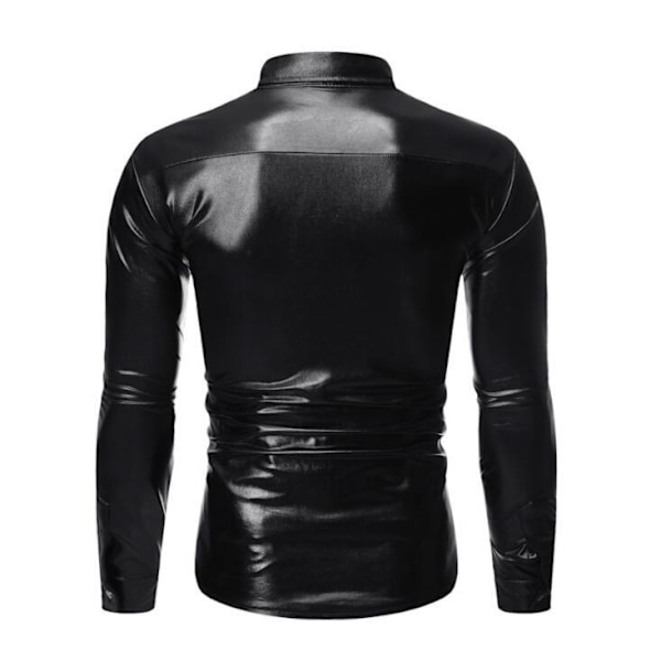 Långärmad paljettskjorta för herr för fest black black L