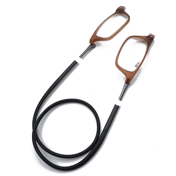Magneettiset lukulasit kaulanauhalla UNISEX (+1.0-+3.5) Ruskea / Musta Brun / Svart +1.25