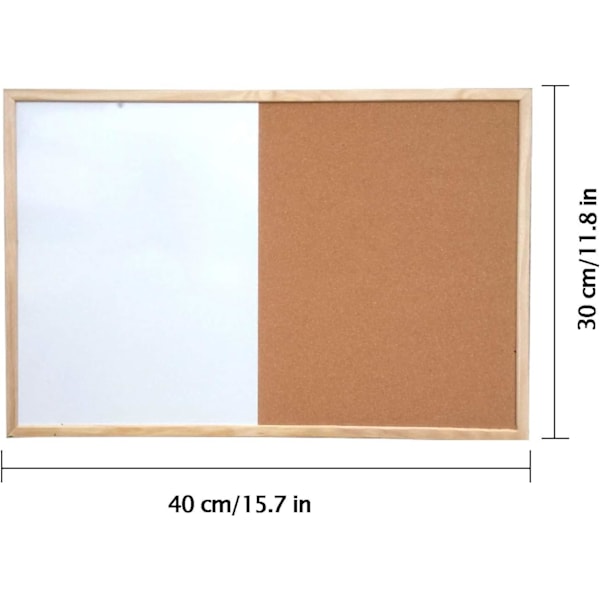 Kombinasjon av whiteboard og korktavle, 11,8 x 15,7 tommer