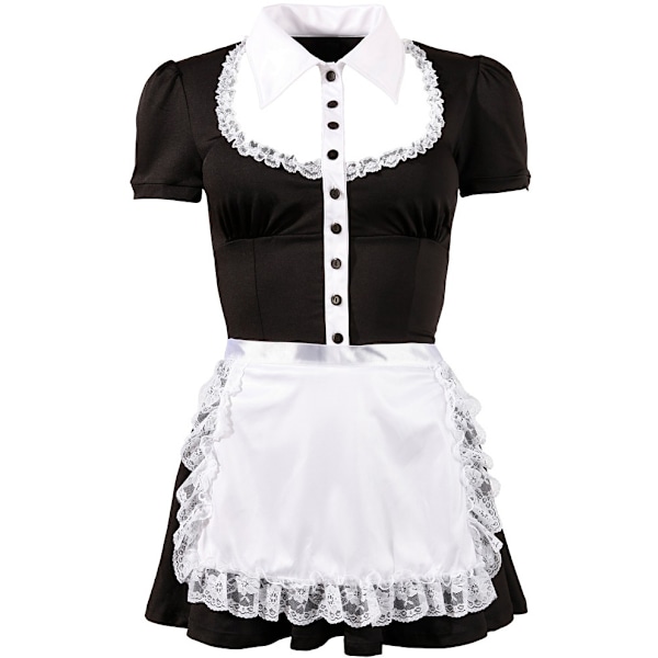 Cottelli Costumes: Maid Costume Svart, Vit Svart, Vit XL