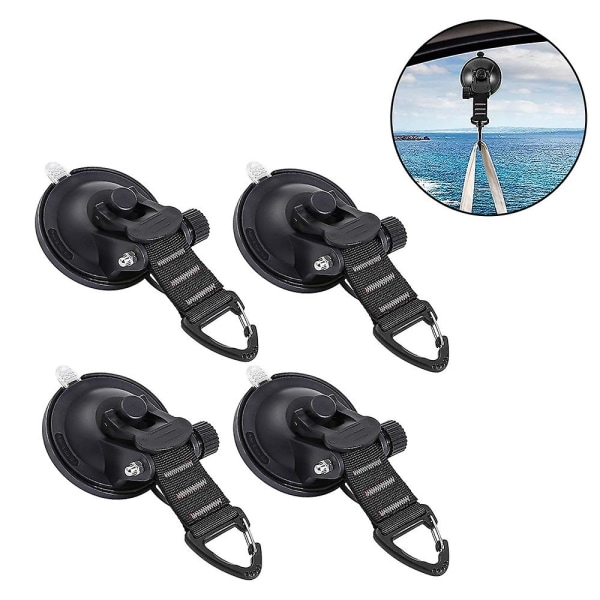 Heavy Duty Suction Cups 4 Pieces With Hooks Upgraded Car Camping grey