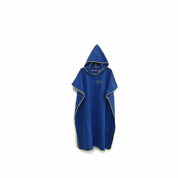 Poncho-håndkle med hette strandkåpe Badekåpe Hurtigtørrende bad Unisex-1_y CMK Dark blue