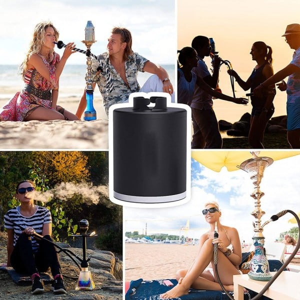 Elektrisk vandpibepumpe kit med 1300 mAh genopladeligt batteri LED-lys