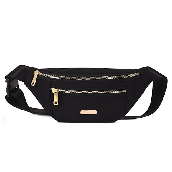 Damväska Oxford Crossbody-väska Midja Fanny Pack Wallet Reseaxelväska Black