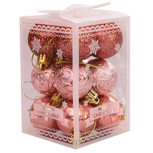 Julgran prydnad bollar-dekorerade Xmas Ball rose gold