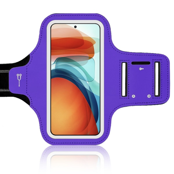 【Mingbao butik】 Svedtæt joggingtelefontaske, universal til mobiltelefoner op til 7 tommer Purple