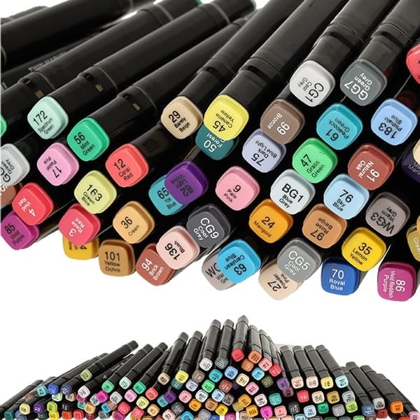 80 kpl - Tussikynät - Värikynät Kaksipäiset kynät Multicolor multifärg