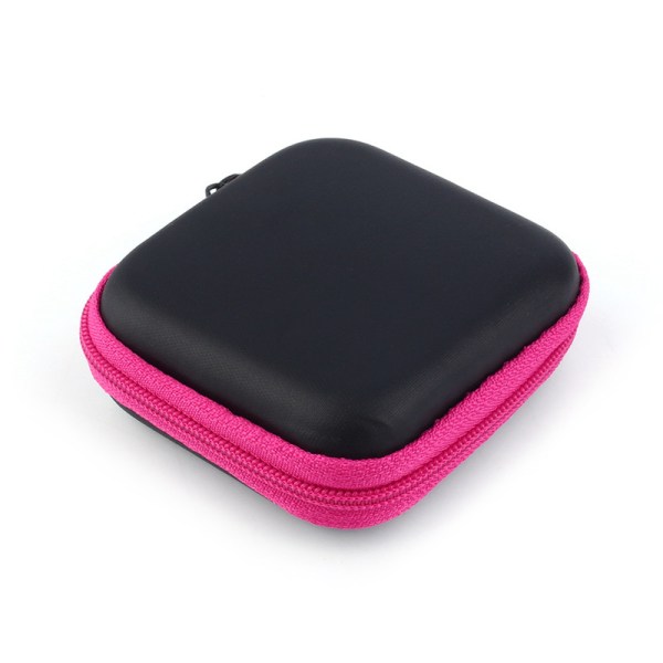 【Tricor-butik】 Förvaringsväska i hård box med dragkedja för SD TF-korthörlurar Pink