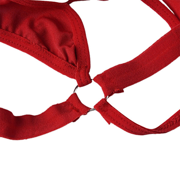 Kvinnor BH och Trosor Set Sexiga underkläder Set Tvådelade underkläder red red 2XL