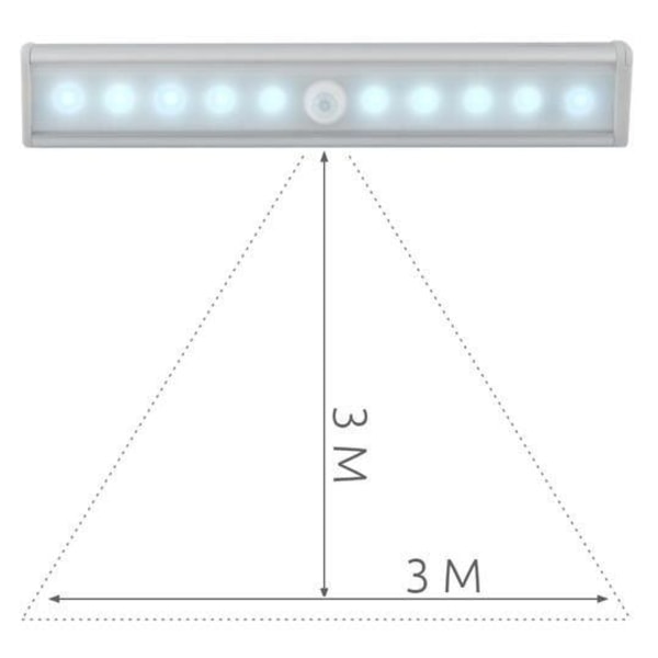 Batteridriven LED-lampa med rörelsedetektor silver
