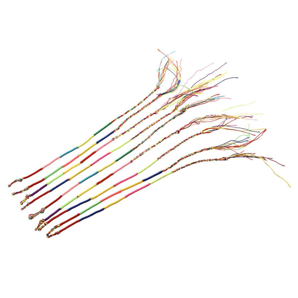 9X flätade armband tråd bön armband slumpmässig färg-struktur