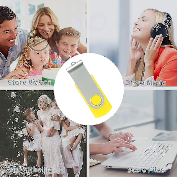 10-pack USB-minnen 2.0 - Vridbart minne - Fällbart lagringsutrymme - Hoppdisk - Zip-enhet - hy 10 Pack Yellow 10 Pack Yellow 32GB
