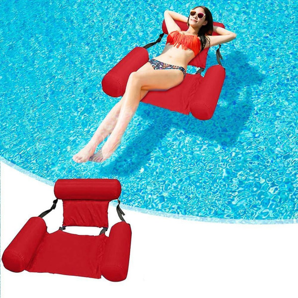 Swimming Inflatable Pool Mat Water Lounger Float Mat red