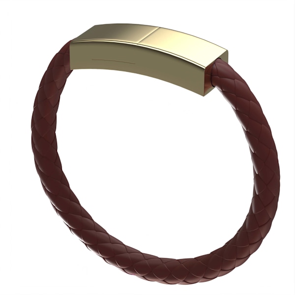 USB till Lightning Laddningsarmband - Elegant Läder Magnetisk Laddare Brun