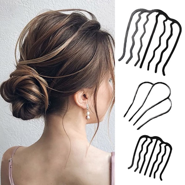 Hårklemme Hårnål Bun Chignon Pin Hårgaffel Franske Hårnåle 4 Kløer Hårpinne Bun Hårholder Tilbehør til Kvinder og Piger