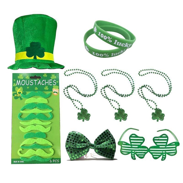 Irländsk grön hatt Shamrock halsband