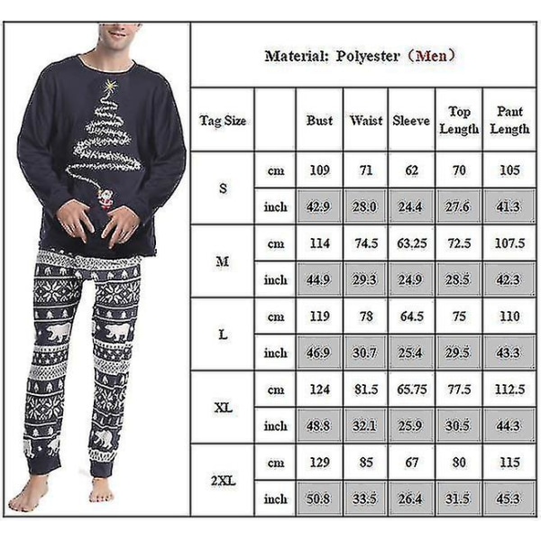 Family Matching Christmas Pyjamas Sets Xmas Nightwear Sleepwear Outfits CMK Men-Red L