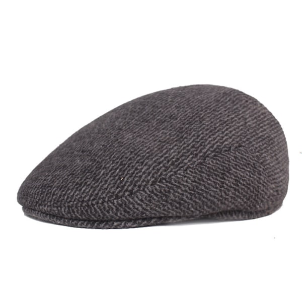 Baskerhatt Middelaldrende og eldre Basker Fortykket øreklaffer Peaked Cap Retro Advance Hatter Herrehatt Mørkegrå Dark gray L