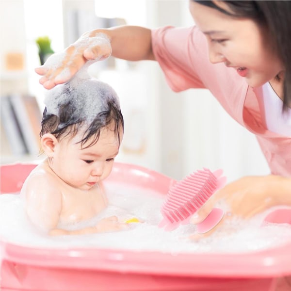 Baby Borste Rengöring Kam Remover Infant Scrubber U Pink