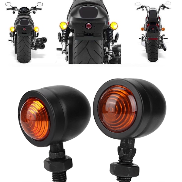 Retro Metalliske Motorcykel Blinklys - Sæt med 2 0.2