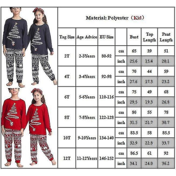 Family Matching Christmas Pyjamas Sets Xmas Nightwear Sleepwear Outfits CMK Kid-Navy Blue 4T